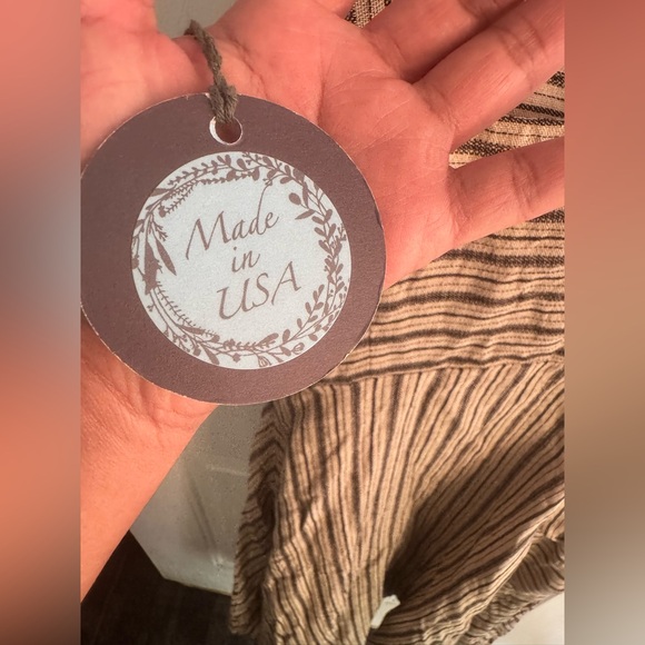 EVA FRANCO Dress SIZE 4P-NWT. Linen Blend Striped Button Front Midi Made in USA - Picture 8 of 14